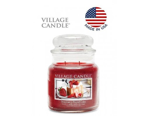 Декоративная свеча Village Candle Клубничный торт (389 грамм)