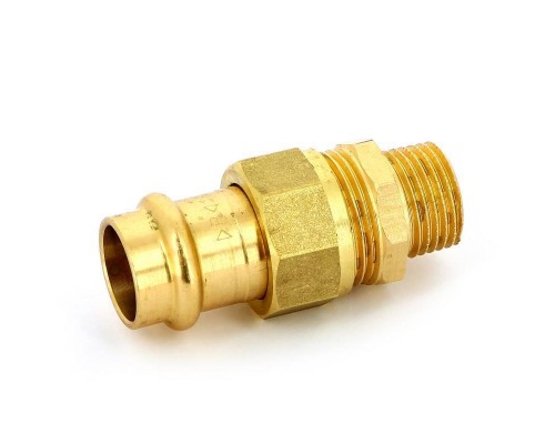 Муфта пресс-Н IBP 18 х 1/2" с разъемным соединением бронза Муфта пресс-Н IBP 18 х 1/2" с разъемным соединением бронза