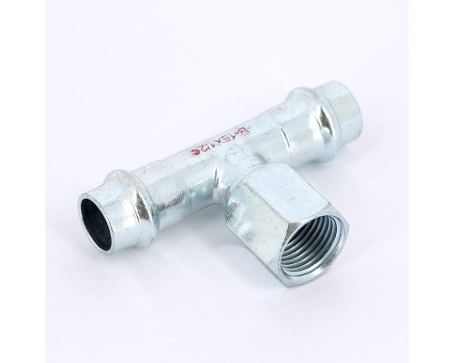 Тройник пресс-В IBP 15 х 1/2" х 15 оцинк. сталь