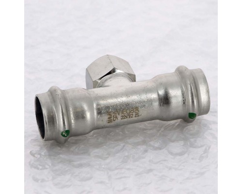 Тройник пресс-В нержавеющая сталь Sanpress Inox VIEGA 22х1/2"х22 Тройник пресс-В нержавеющая сталь Sanpress Inox VIEGA 22х1/2"х22