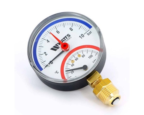Термоманометр радиальный F+R828 WATTS Ind 10 бар 120°C 1/2"