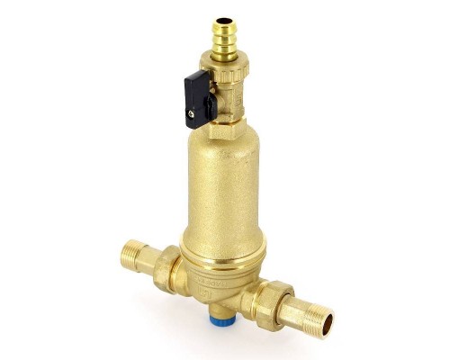 Фильтр промывной Uni-Fitt ВН 1/2" х 3/4" с редукц. соед., со сливным шаровым краном и манометром