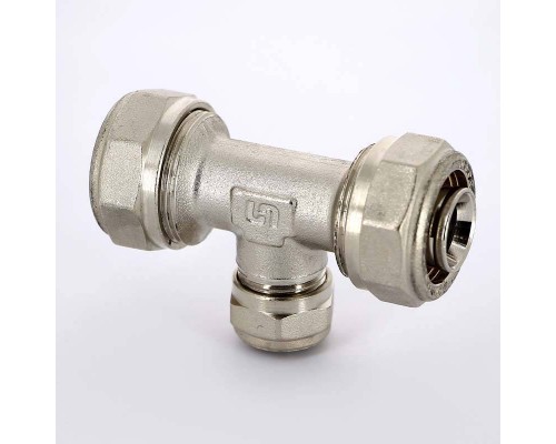 Тройник обжим никелированный UNI-FITT 26х16х26