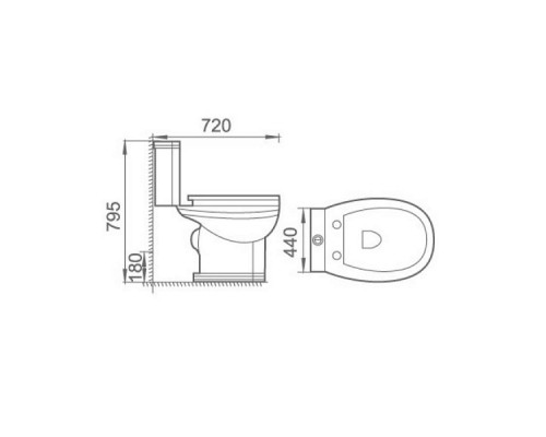 Boheme Унитаз моноблок 44х72х79h см, цвет: chrome 941-CR