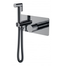 Boheme Stick Diamond Гигиенический душ со смесителем и встраиваемой частью, цвет: shine gun metall 127-SGM