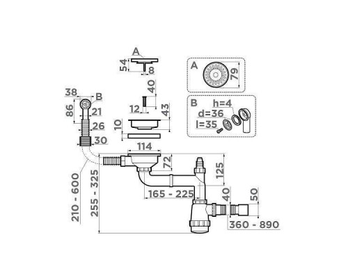 Omoikiri WK-1CL-R-AB022 Арматура для одночашевых моек с круглым переливом цвет: ант. латунь 4956615
