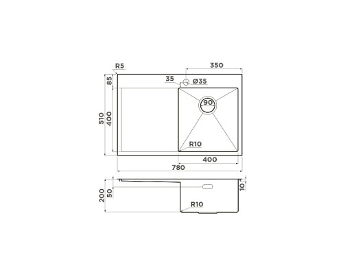 Omoikiri Akisame 78-R-LG Кухонная мойка нерж. сталь 78x51 см, цвет: светлое золото 4973086 Omoikiri Akisame 78-R-LG Кухонная мойка нерж. сталь 78x51 см, цвет: светлое золото 4973086