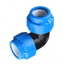 Отвод ПЭ компресс Дн63х90гр Ру16 VALFEX 121001216363