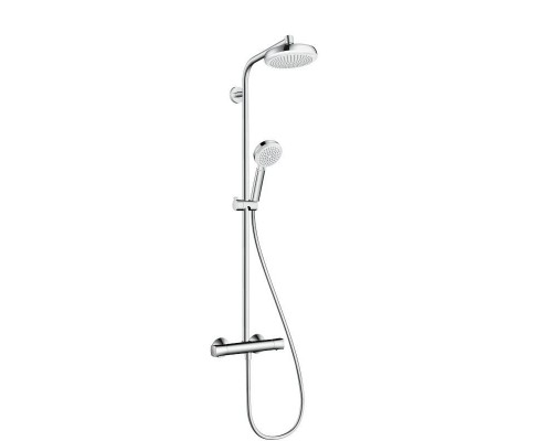 Душевая система HansGrohe HG Crometta 160 1jet Showerpipe с термостатом белый/хром Душевая система HansGrohe HG Crometta 160 1jet Showerpipe с термостатом белый/хром