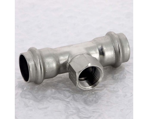 Тройник пресс-В нержавеющая сталь Sanpress Inox VIEGA 22х1/2"х22 Тройник пресс-В нержавеющая сталь Sanpress Inox VIEGA 22х1/2"х22