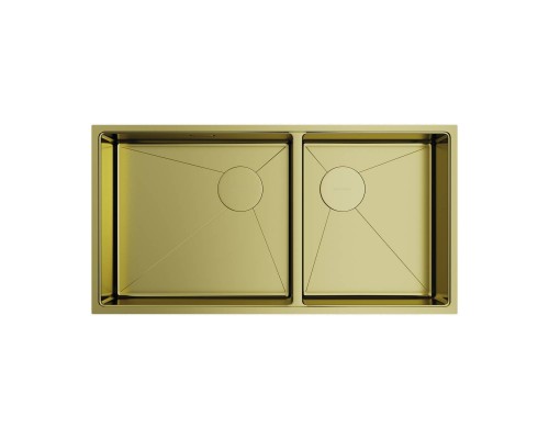 Omoikiri Taki 85-2-LB-U/IF Side-LG Кухонная мойка нерж. сталь 85x44 см, цвет: светлое золото 4997038