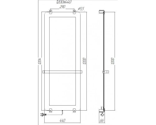 Allen Brau Infinity Полотенцесушитель электрический 44x6,6x120h см, цвет: черный 00305020