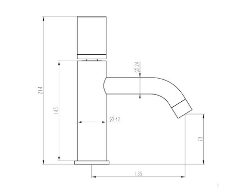 Boheme Stick Spirale Смеситель для раковины, низкий, излив 21,4 см, без донного клапана, цвет: black 121-BB.4