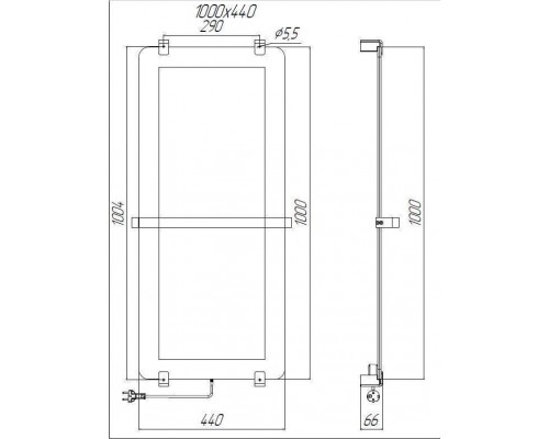 Allen Brau Infinity Полотенцесушитель электрический 44x6,6x100h см, цвет: черный 00305019