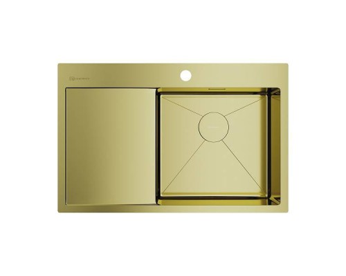 Omoikiri Akisame 78-R-LG Кухонная мойка нерж. сталь 78x51 см, цвет: светлое золото 4973086 Omoikiri Akisame 78-R-LG Кухонная мойка нерж. сталь 78x51 см, цвет: светлое золото 4973086