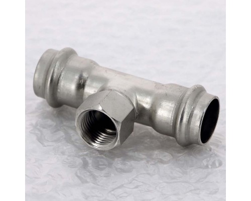 Тройник пресс-В нержавеющая сталь Sanpress Inox VIEGA 22х1/2"х22 Тройник пресс-В нержавеющая сталь Sanpress Inox VIEGA 22х1/2"х22