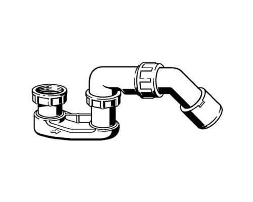 Сифон для душевого поддона с отводом 45 град. без выпуска VIEGA 40/50мм