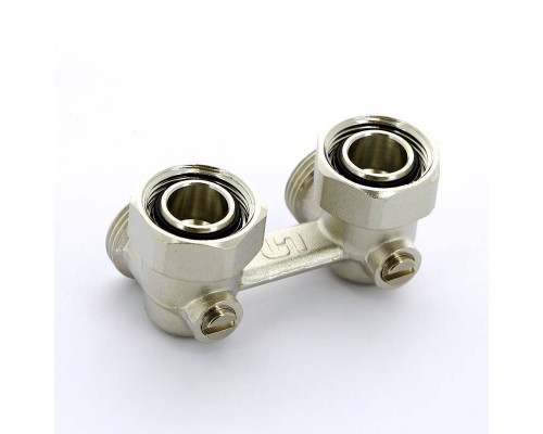 Узел радиаторный со встроенными кранами НВ UNI-FITT 3/4"ЕК х 3/4"ЕК 2-трубная система угловой