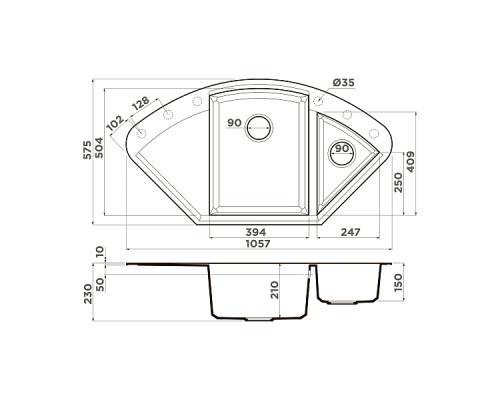 Omoikiri Sakaime 105C-BE Кухонная мойка Tetogranit 105,7x57,5 см, цвет: ваниль 4993124 Omoikiri Sakaime 105C-BE Кухонная мойка Tetogranit 105,7x57,5 см, цвет: ваниль 4993124