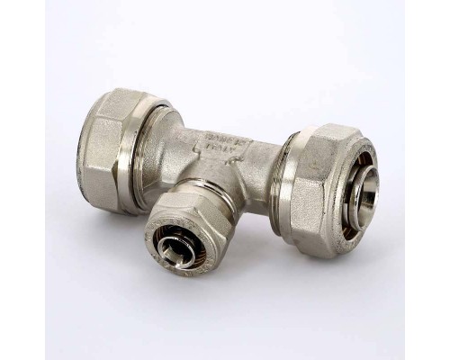 Тройник обжим никелированный UNI-FITT 26х16х26