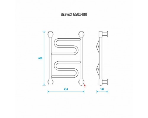 Электрический полотенцесушитель Energy Bravo2 650x400