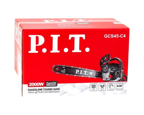 Пила PIT бензиновая GCS45-C4 МАСТЕР(16"400мм,2кВт/2,8л.с,45 см3.,хром.цил.,легк старт,ресурс 2х.)