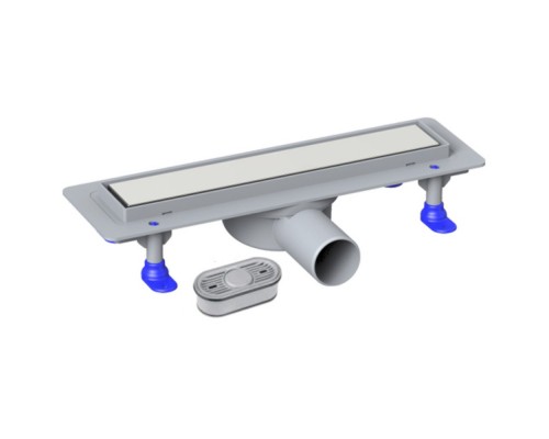 Трап линейный 800мм пластиковый, выпуск50мм,решетка нерж.ст. под плитку VALFEX (VF.051.050K.800.02)