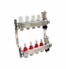 Коллекторная группа НЕРЖ со встроенными расходомерами 5 выходов 1" ЕК 3/4" VALFEX (FV.586.0605)