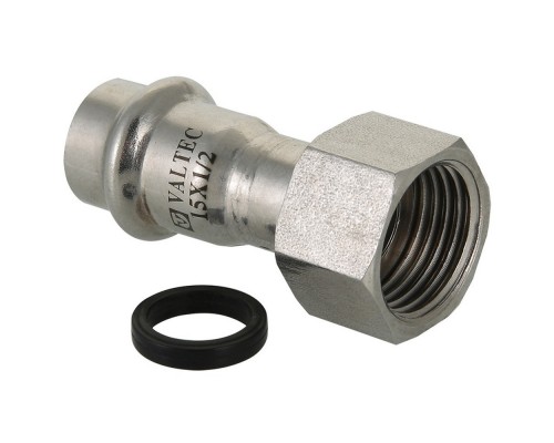 Соединитель из нержавеющей стали ВР 42х1 1/2 с накидной гайкой Valtec, (VTi.908) (уп. 5 шт)