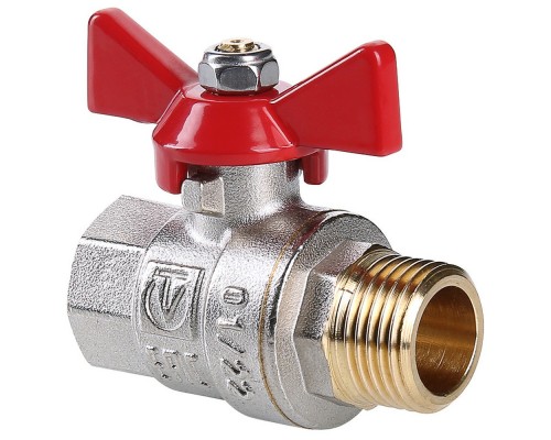 Кран шаровый "бабочка" ВН внутренняя наружная резьба 3/4" (Valtec VT.218) уп 10 шт