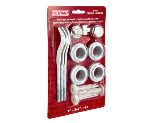 Комплект подключения радиатора 1"х3/4" (с 3-мя кронштейнами) (TENRAD)