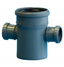 Крестовина одноплоскостная канализационная ПП 110* 50*50*87гр.С мм с раструбом серая (уп.45 шт)