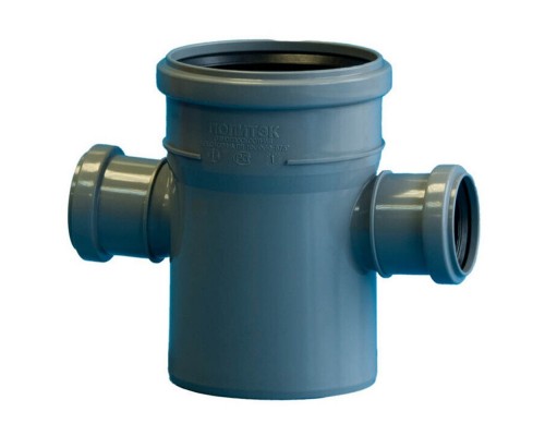 Крестовина одноплоскостная канализационная ПП 110* 50*50*87гр.С мм с раструбом серая (уп.45 шт)