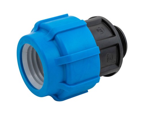 Муфта ПНД компрессионная НР 50*1 1/2" наружная резьба (РФ, уп.50 шт)