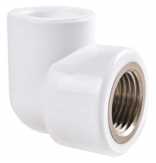 Угольник комбинированный полипропиленовый PPRC ВР 20х1/2" РВК, внутренняя резьба, белый