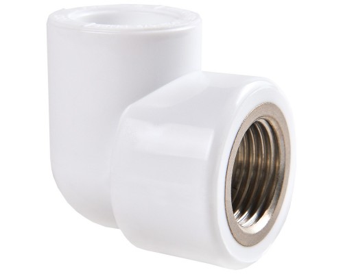 Угольник комбинированный полипропиленовый PPRC ВР 20х1/2" РВК, внутренняя резьба, белый