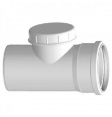 Ревизия с крышкой канализационная бесшумная ПП 50 мм СИНИКОН КОМФОРТ с раструбом белая (уп.20 шт)