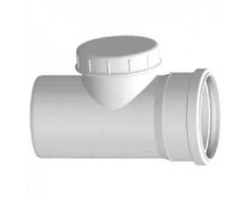 Ревизия с крышкой канализационная бесшумная ПП 50 мм СИНИКОН КОМФОРТ с раструбом белая (уп.20 шт)