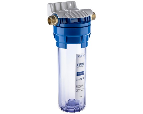 Корпус фильтра SL10, наружняя резьба 3/4", прозрачный корпус, для холодной воды, Гейзер (50534)