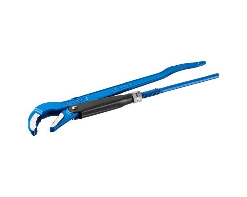 Ключ трубный рычажный ЗУБР "Эксперт", изогнутые губки, цельнокованный №2, 1,5"