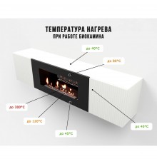 Тумба с биокамином Firelight BFP-P1700L белая