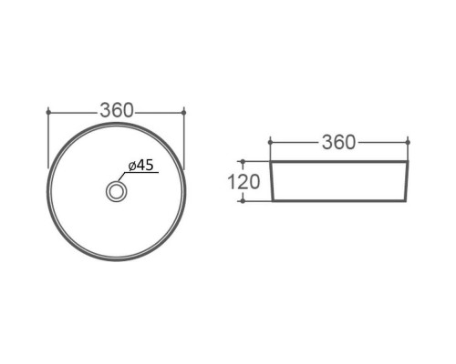 Раковина Orange накладная санфарфор, белый глянец, B09-360W