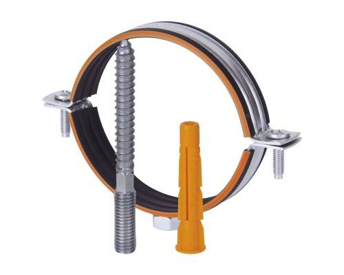 Хомут Humalt металлич. М8 (20-24) 1/2" с гайкой, шпилькой-шурупом и дюбелем RU-HT (1/160) Хомут Humalt металлич. М8 (20-24) 1/2" с гайкой, шпилькой-шурупом и дюбелем RU-HT (1/160)