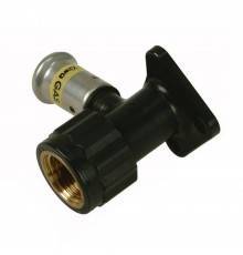 Водорозетка HENCO ВР c черной заглушкой BP04 1/2", ПВДФ пресс (газ), 20x1/2" (56 мм)