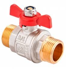 Кран шаровой латунный MVI DN25 PN40 нр-нр, полнопроходной, бабочка