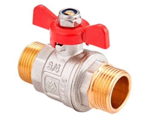 Кран шаровой латунный MVI DN25 PN40 нр-нр, полнопроходной, бабочка Кран шаровой латунный MVI DN25 PN40 нр-нр, полнопроходной, бабочка