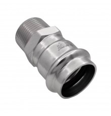 Соединитель ViEiR прямой нерж. сталь с нар.р. 35×11/4" VER-PRO (30/3шт)