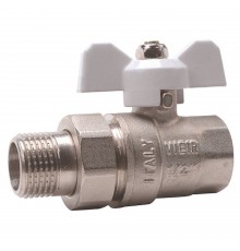Кран VIEIR шар. с амер. 3/4" белые никель VR204-02B