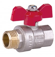 Кран ViEiR шаровый 1/2" ВН, кр. бабочка, никель (112/14) VR203-01