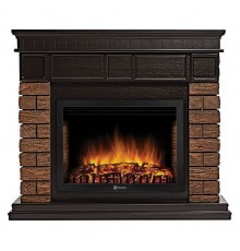 Каминокомплект: Очаг Electrolux EFP/P-2720RLS, портал Bricks Wood 25 камень темный, шпон венге